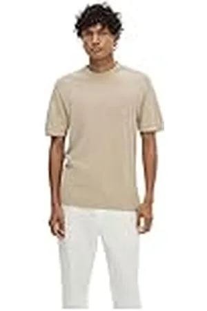 SELECTED SELETED HOMME Herr Slhberg Linen Ss Knit Tee Noos T-shirt, , XL