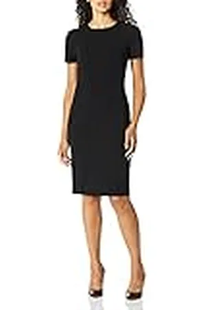 Calvin Klein Dam kortärmad prinsessa sydd mantel klänning, , 34 SE