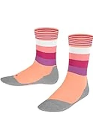 Falke Unisex barn Active Fox strumpor snabbtorkande ventilerande bomull funktionellt material förstärkta randiga funktionella strumpor mot svett slitstarka halkfria 1 par, , 23-26