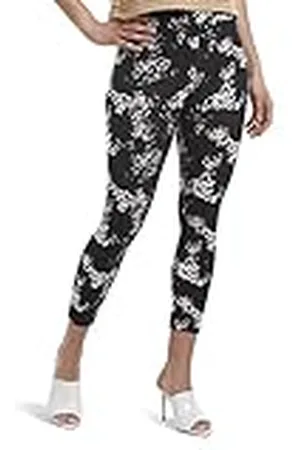 HUE Wide Waistband för kvinnor, Blackout Cotton Capri-leggings, blandade strumpor, , XS