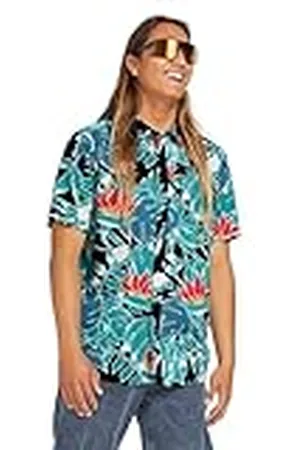 Volcom Herr marmor blommig ss knapp ner skjorta, , L