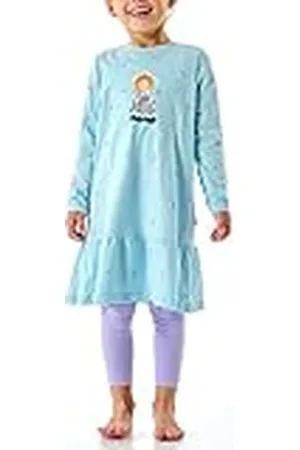 Schiesser Mädchen Schlafanzug Nachthemd mit Leggings lang - 100% Organic Bio Baumwolle - Größe 92 bis 140