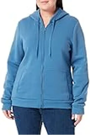 SANIKA Snygg huvtröja för kvinnor, med dragkedja, polyester, denimblau, storlek XL, , XL