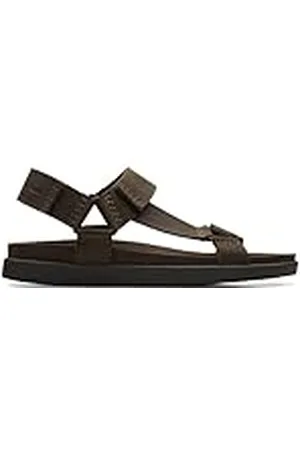 Clarks Herrar Sunder Range Sandal, Dark Olive Lea, 40 EU, , 40 EU