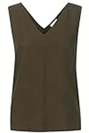 Kaffe Dam tanktopp v-ringad ärmlös normal passform hip längd breda axlar dam, , 36