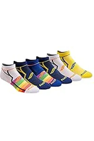 Saucony Herr multipack performance comfort fit no-show sockar multipack bolt performance comfort fit no-Show socks (6-pack), , Shoe Size: 5-8