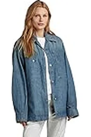 G-Star RAW Långärmad damskjorta i stor storlek, blå (antik blekande cricket Blue D311-D889), M, , M