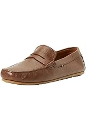 Tommy Hilfiger Mäns casual Hilfiger läderförare, vinter konjak, 10,5 UK, , 45 EU