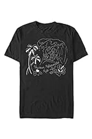 Disney Unisex Lilo & Stitch-stitch Surf Line Art ekologisk kortärmad t-shirt, , M, , M