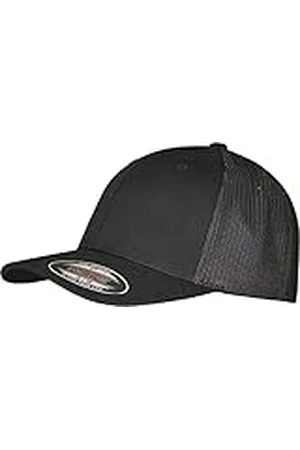 Flexfit Unisex Trucker återvunnen Mesh Baseball Cap, SVART/SVART, S-M