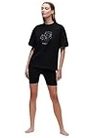 Karl Lagerfeld Dam pyjamasset, svart/silver, XS