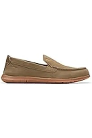 Clarks Herr Flexway Step Loafer Flat, Olive Suede, 9 UK, , 43 EU