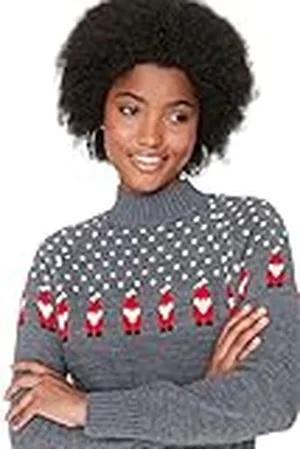 Trendyol Dam polokrage med slogan anpassad tröja sweatshirt, grå, L