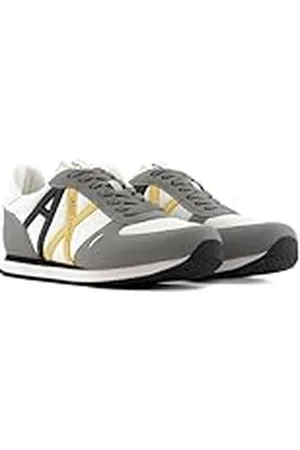 Armani Exchange Herr Rio Side logo sneakers, Neutral grey + av WHT, 40,5 EU, , 40.5 EU