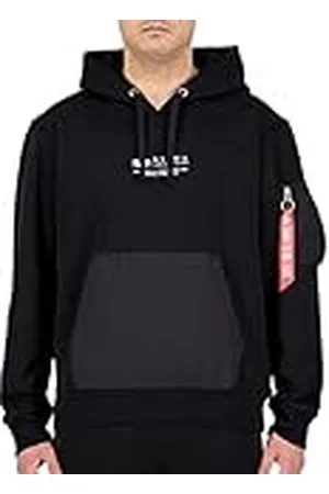Alpha Industries Huvtröja för män i nylon med ficka, 03-svart, XS