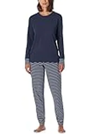 Schiesser Damen Schlafanzug Set Shirt langarm mit langer Schlafhose - Nachtwäsche