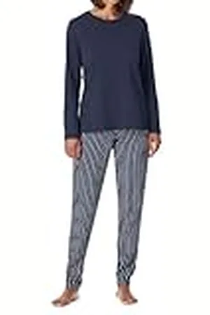 Schiesser Damen Schlafanzug Set Shirt langarm mit langer Schlafhose - Nachtwäsche