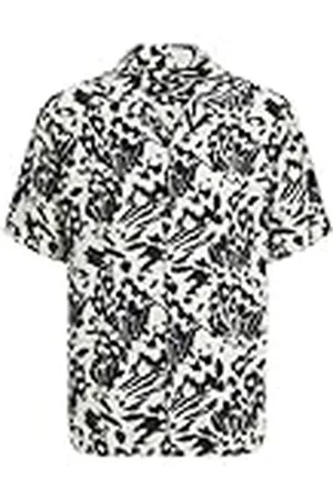 JACK & JONES Jorluke party AOP skjorta Ss Blk kortärmad skjorta, , XS