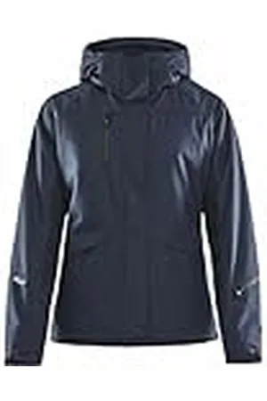 Craft MOUNTAIN PADDED Damjacka | S | Dark Navy Melange | Vadderad vinterjacka med hög krage | avtagbar huva | snöfall i linningen | vattenavvisande | vindtät | vandringsjacka för kvinnor, Mörk