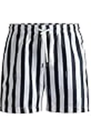 HUGO BOSS Herr Teo snabbtorkande badshorts med ränder och handskrivna logotyper för män, , M