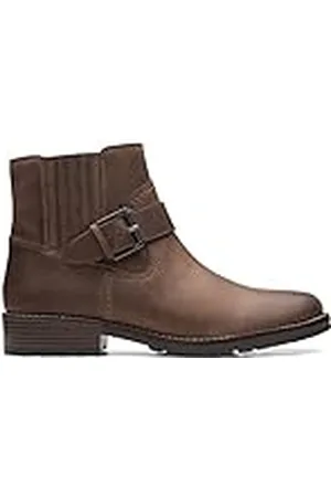Clarks Clarkwell Strap modestövlar för kvinnor, brungrå nubuck, 36 EU, , 36 EU