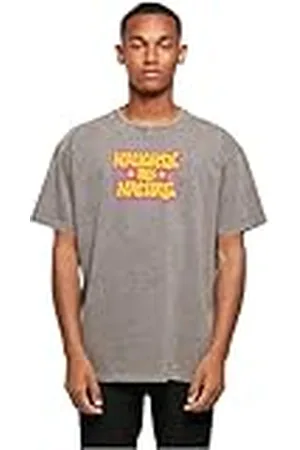 Merchcode Herr T-shirt Naughty by Nature – Neon Drop Acid tvättad tung överdimensionerad te, överdimensionerad passform, 100% bomull, XL, , XL