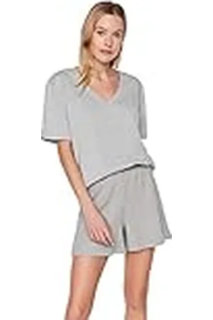 Trendyol Dam myskläder avslappnad standard V-ringad vävd T-shirt, , XS