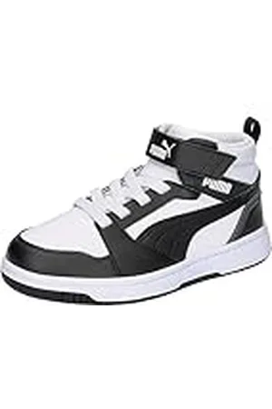 PUMA Unisex barn Rebound V6 Mid Ac+ Ps Sneaker, vit svart skugga grå, 34 EU
