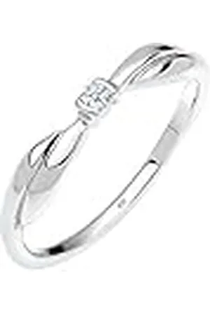 Elli DIAMONDS ring dam förlovning med diamant (0,03 ct.) 925 sterling silver, 54 EU, fasettslipning, Diamant