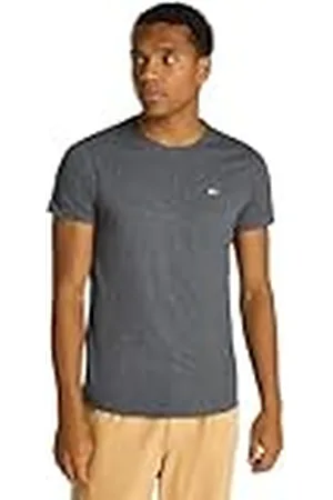 Tommy Hilfiger Män Xslim Jaspe C Neck Ext S/S stickade toppar, grå, XXL