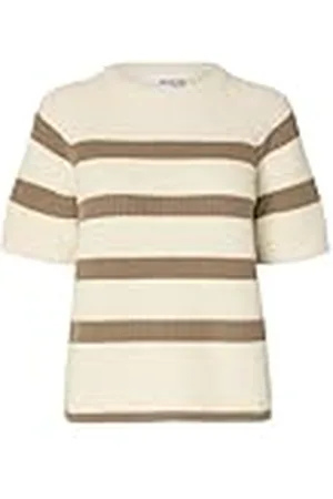 SELECTED Damer Slfbloomie Ss Knit O-Neck Noos tröja, , L