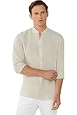 Hackett Herr Plagg Färgat Linne Beige M, , M