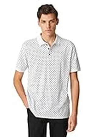 Koton Polo Neck Buttoned Geometric Tryckt Kortärmad Slim Fit T-shirt, , XL