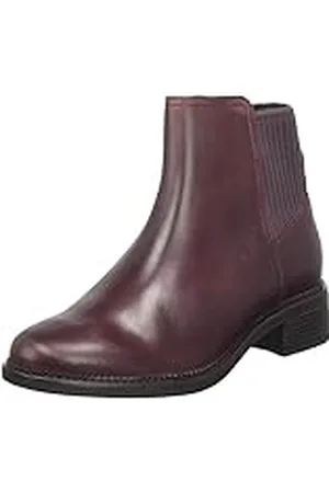 Clarks Dam Maye Palm Chelsea stövlar, bordeaux läder, 36 EU, , 36 EU