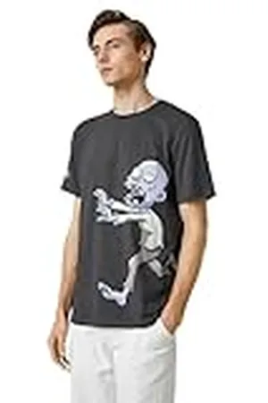 Koton Herr överdimensionerad tryckt crew neck kortärmad t-shirt, , M