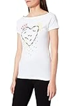 Moschino Dam jersey bardot Neckline_Weather-temed hjärta och logotyp. T-shirt, , 40