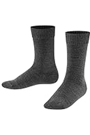 Falke Unisex barn komfort ullstrumpor merino yttre lager bomull inre lager svart grå blå fler färger tjock varm vadstrumpa för pojke eller flicka enkel för vinter 1 par, , 19-22.5 EU