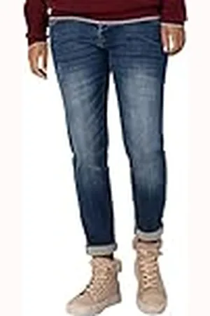 Timezone Dam Slim NaliTZ 7/8 jeans, metall blå tvätt, 32