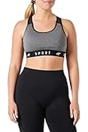 4F Dam H4Z22-stad350 Sport Bra, mellangrå, melerad, M, , M