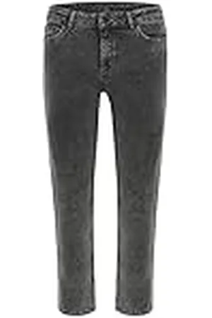 Kaffe Kvinnors jeans beskuren legs rakt, grå syrlig tvätt denim, 42