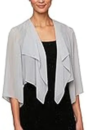 Alex Evenings Kortärmad bolero Shrug jacka klänning skjorta, , XL