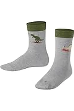 Falke Unisex barn dinosaurs strumpor andas hållbar bomull förstärkta barnstrumpor slitstarka hudvänliga halkfria med dinosauriemotiv hållbara 1 par, , 31-34