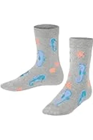 Falke Unisex barn Lovely Seahorses strumpor ventilerande bomull mönstrad 1 par, , 19-22 EU