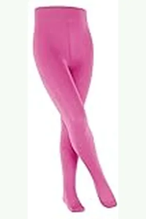 Falke Unisex barn bomull touch bomull tunn enfärgad 1 st strumpbyxor, rosa (Gloss 8550), 80–92, , 80/92 cm