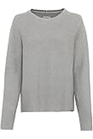 Camel Active Basic stickad tröja för kvinnor med rund hals sweatshirt, , S