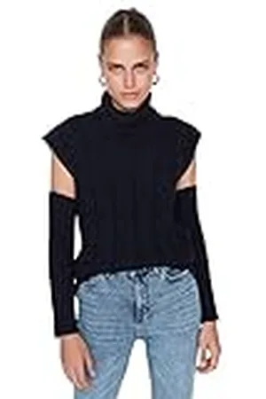 Trendyol Fisherman halsband stickad tröja för kvinnor, L, , L