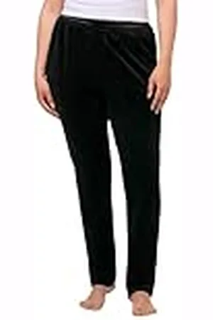 Ulla Popken Damsammet, glanssöm, fickor joggingbyxor, black beauty (reservfärg), 46/48