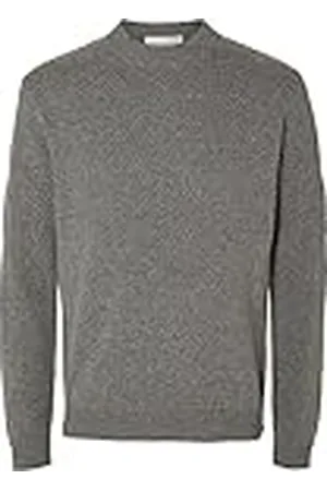 SELECTED SELETED HOMME Herr Slhskipper Structure Crew Neck W stickad tröja, , S
