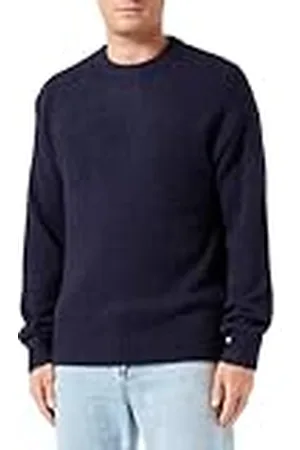 JACK & JONES Stickad tröja för män med rund hals enfärgad stickad tröja med rund hals, , M