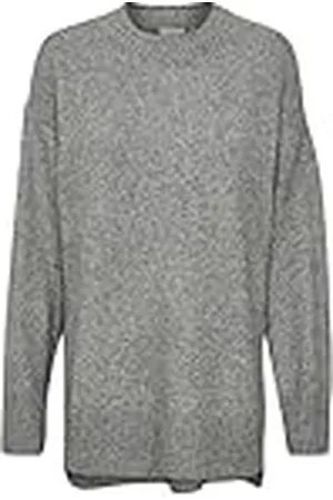 Kaffe Dam överdimensionerad tröja lång ärm Crew neck breda axlar, , L